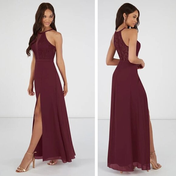 Azazie Dresses & Skirts - Azazie Burgundy Maxi Dress